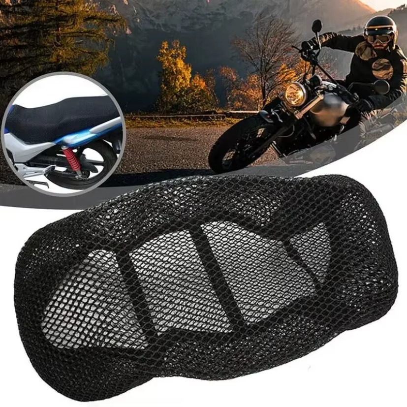 Bike net seat cover for all motorbikes 10 MM Thickness- stretchable material - thick net cover- long lasting - fits on all models CD 70/ CG125/ YBR/ YBF/150CC/200CC scooty seat cover view 3