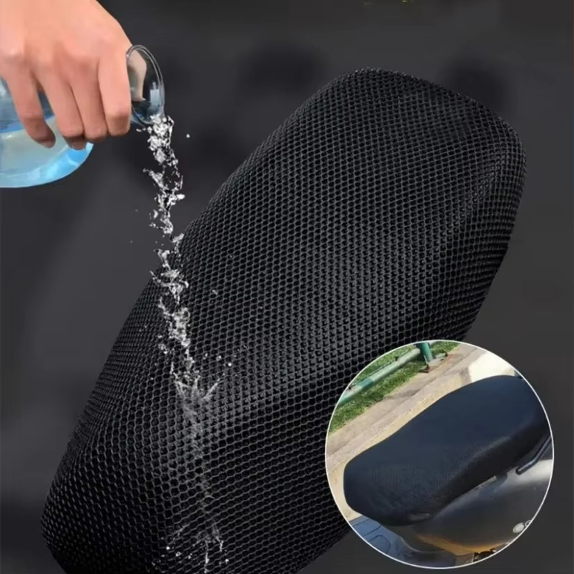 Bike net seat cover for all motorbikes 10 MM Thickness- stretchable material - thick net cover- long lasting - fits on all models CD 70/ CG125/ YBR/ YBF/150CC/200CC scooty seat cover view 4