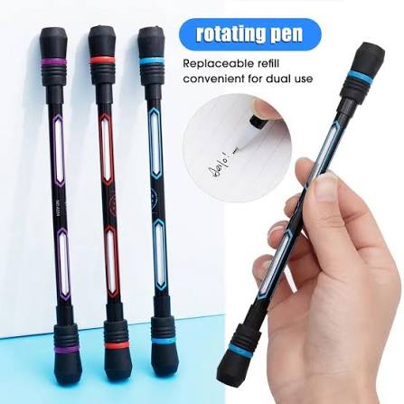 01 Piece of Spinning Writing Pen Student Relieve Stress Rotating Ballpoint Gel Pen Kids Gift Toy Stress Reliever Anti-Slip Hand Spinner Pen