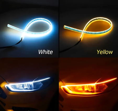 Universal Bike LED Strip Light Dual Color Turn Signal | Running Light for Motorcycle Wheel Decoration & Safety view 5