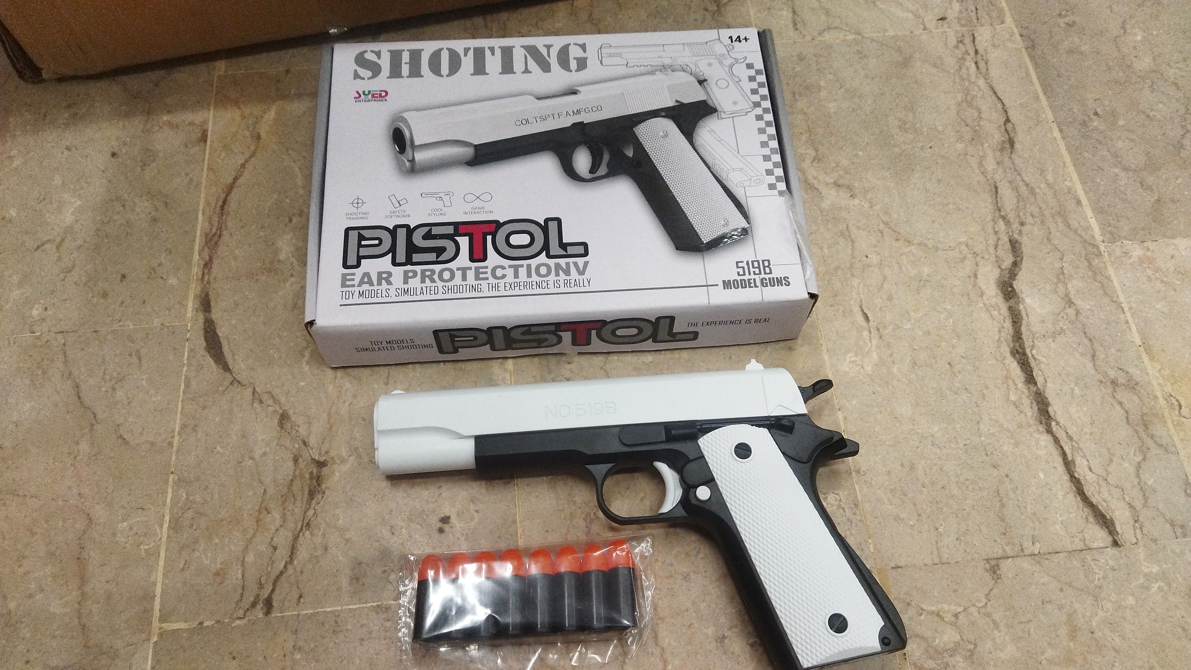 Toy Model Pistol 519B With Soft Bullets Durable Safe Fun Practical Choice For Kids Outdoor Play Shooting Games And Entertainment view 2