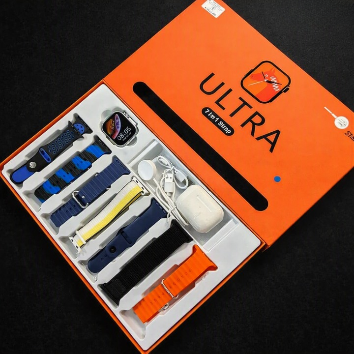 7-in-1 Ultra 3 Smart Watch with 7 Colorful Straps view 2
