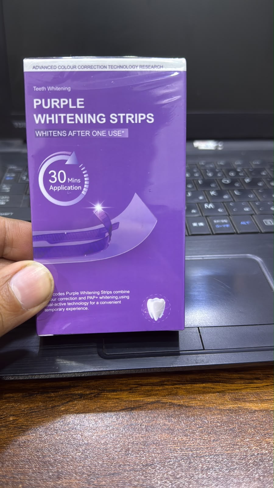 Purple Instant Teeth Whitening Strips – Fast Teeth Whitening Treatment, Color Correcting Technology, 30-Minute Application, view 4