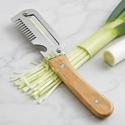 3in1 Peeler Knife Stainless Steel | Multifunctional Fruit & Vegetable Peeler With Wooden Handle | Kitchen Vegetable Cutter Slicer Tool & Bottle Opener view 4