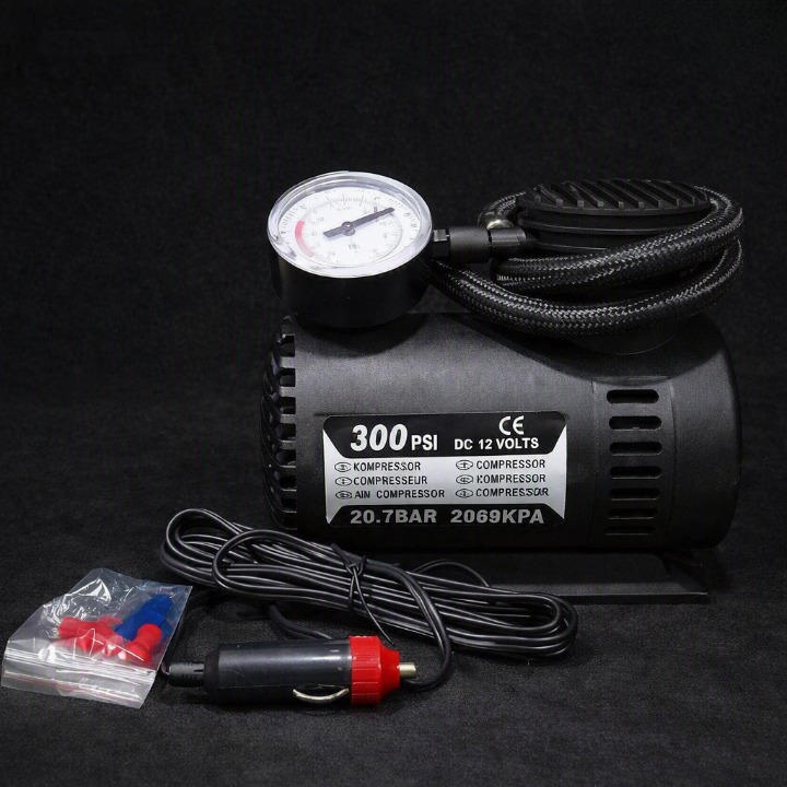 300 PSI DC 12V Air Compressor – Portable Car Tyre Inflator with Pressure Gauge view 2