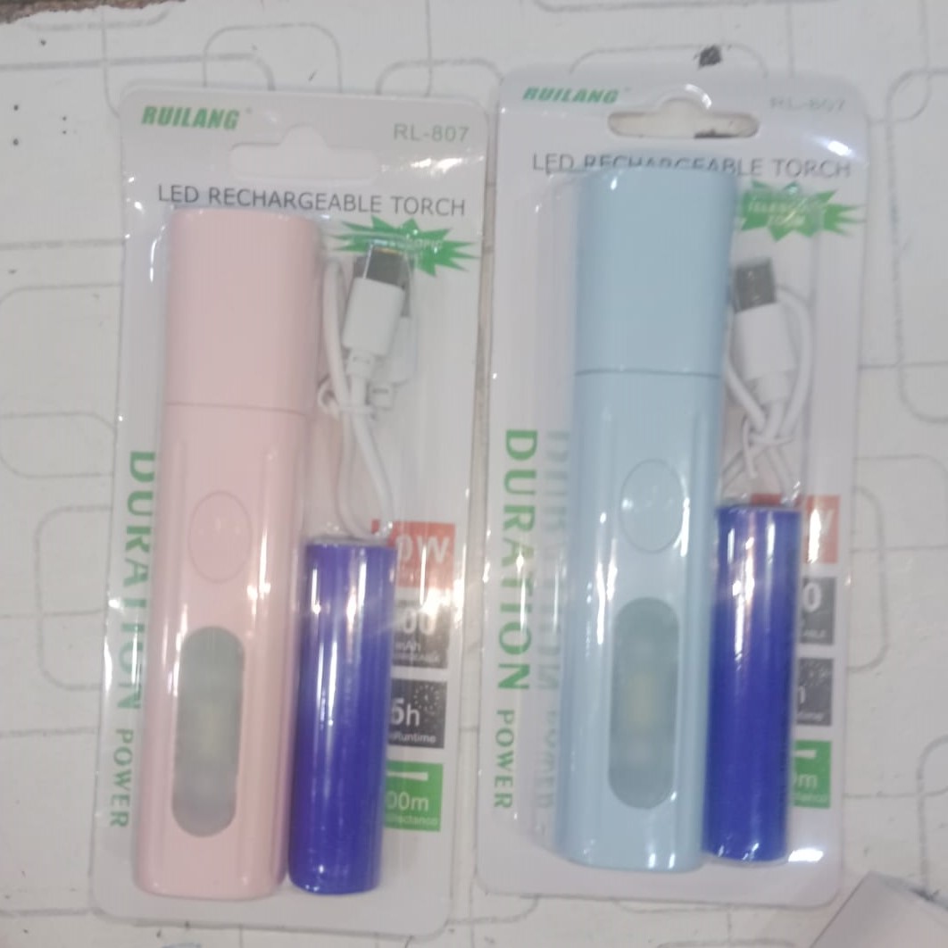 Ruilang RL-807 LED Rechargeable Flashlight - Lighting Product Designed For Illumination And Daily Lighting Routine (Random Color) thumbnail 3