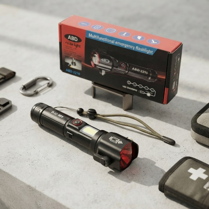 High Quality ABD 2210 Emergency Flashlight And Charging Bank Waterproof LED Powerful 1KM Range Torch Durable Reliable Practical Choice For Outdoor Use view 2