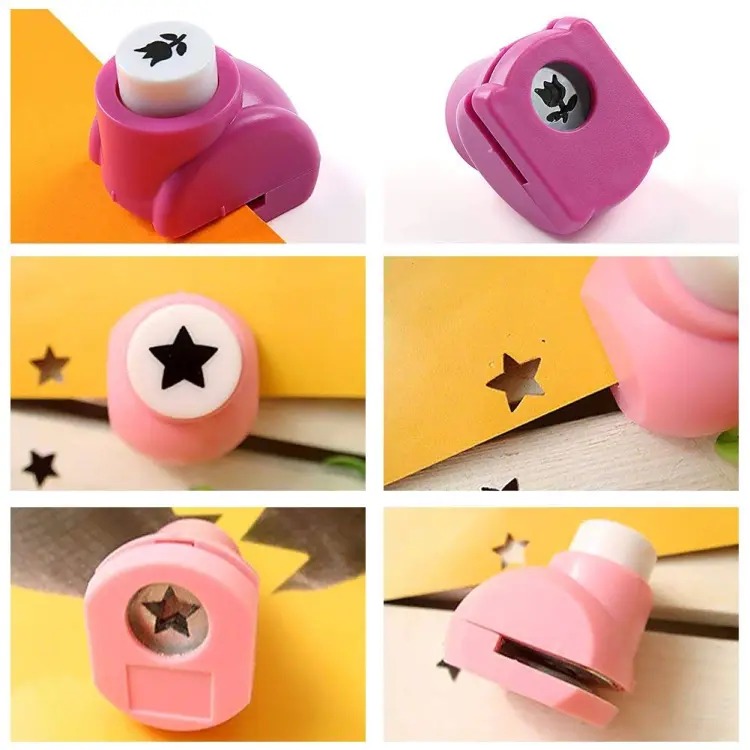 Mini Paper Punch 1 Pc – Assorted Shape DIY Craft Punch for Paper Cutting - Random Color view 3