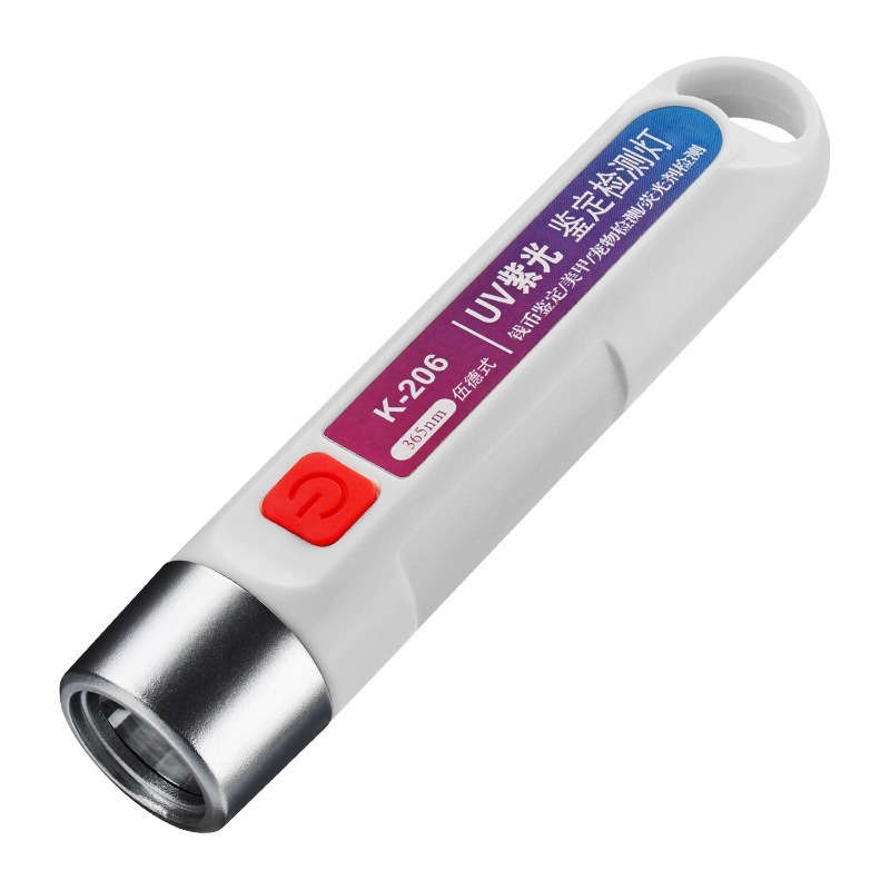 K-206 365nm UV Inspection Lamp – Rechargeable USB UV Flashlight for Fluorescent Detection, Currency, Stain & Security Mark Inspection