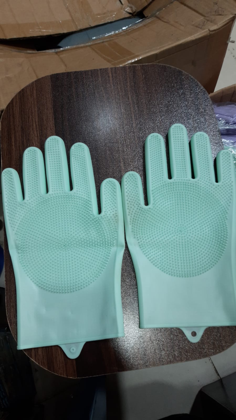 Silicone Washing Full Finger Gloves - For Home (Random Colors) view 4
