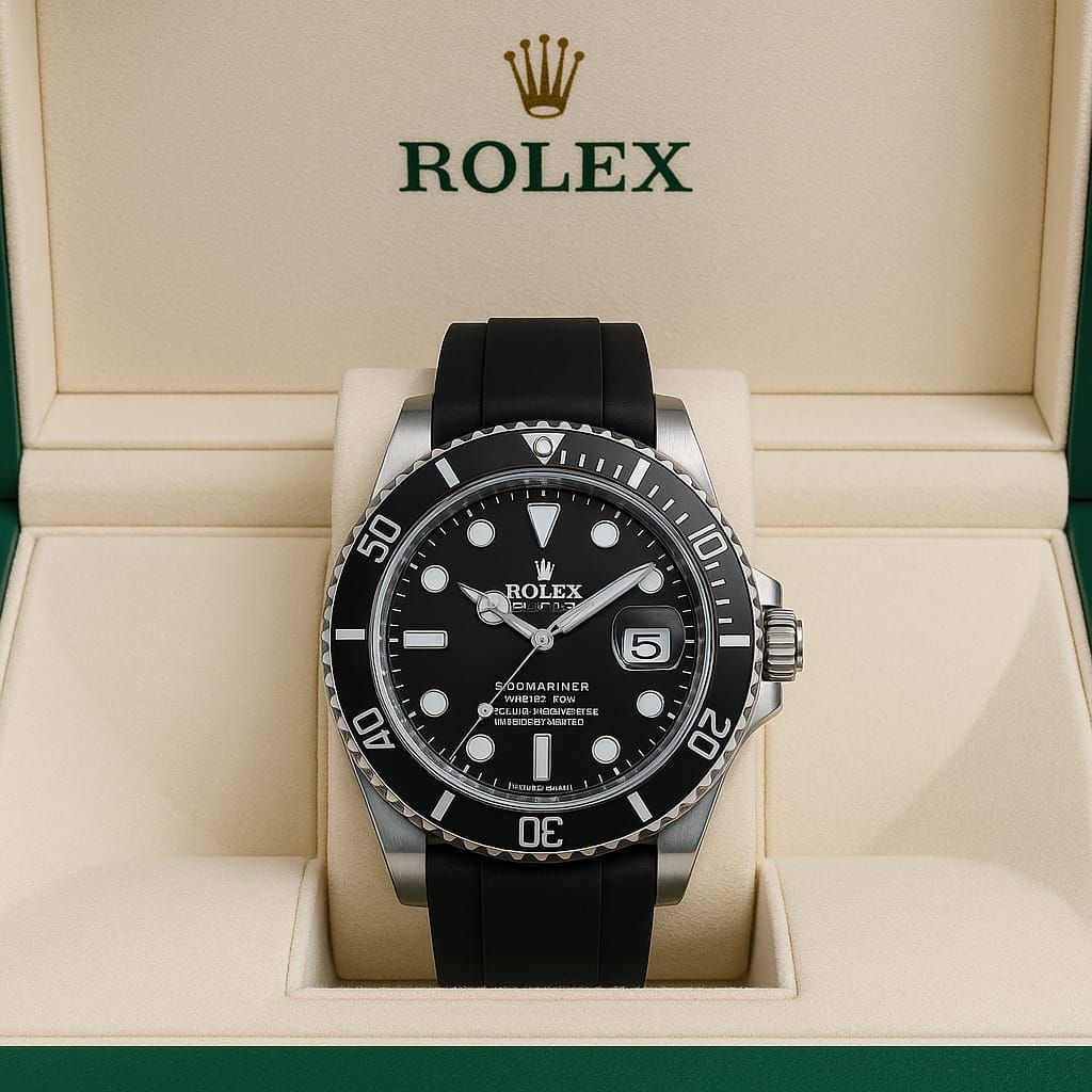 Premium Silicone Strap Submariner Style Watch Durable Elegant Comfortable Reliable Best Quality Practical Choice For Men’s Fashion And Daily Wear view 3
