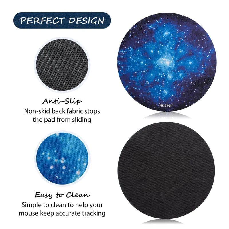 G7 Stitched Round Mouse Pad – Galaxy Design | 250×250×2mm view 3
