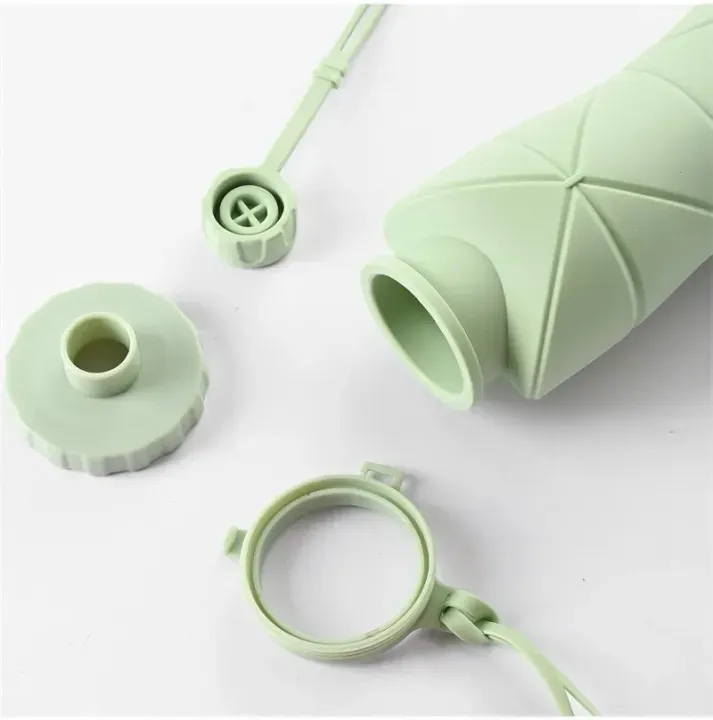Silicone Folding Bottle | 600ML Silicon Foldable Bottle | Smart Travel Bottle Collapsible Design (Random Color) view 4