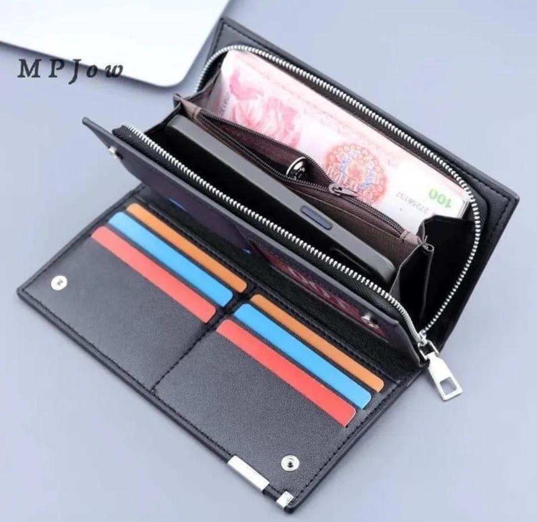 Balebaily Long Wallet Slim Multi Pocket PU Leather Design view 2