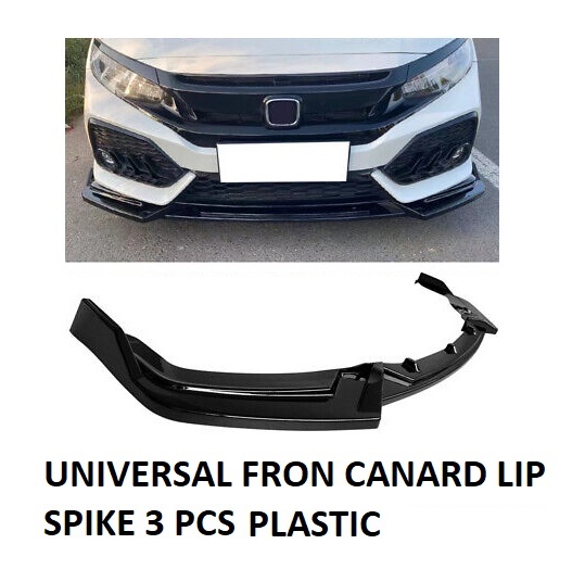 Universal Front Canard Lip – 3 Pcs Plastic Car Spoiler Kit