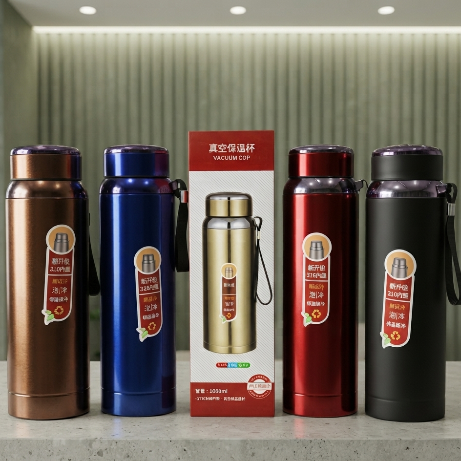 Stainless Steel Water Bottle Vacuum Flask 1000ML - Drinkware Product Designed For Hydration And Daily Beverage Routine (Random Color) view 2