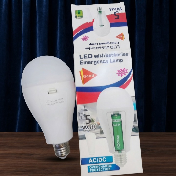5 Watt - Emergency LED Bulb With Batteries - Lighting Product Designed For Illumination And Daily Lighting Routine view 2