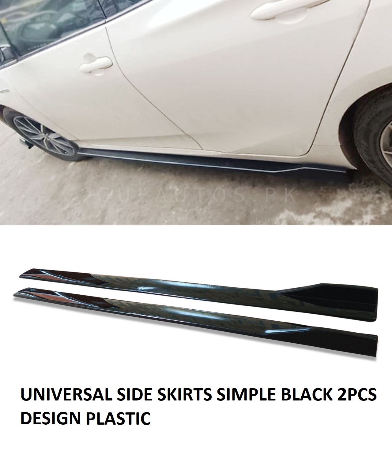 UNIVERSAL SIDE SKIRTS SIMPLE BLACK 2PCS DESIGN PLASTIC