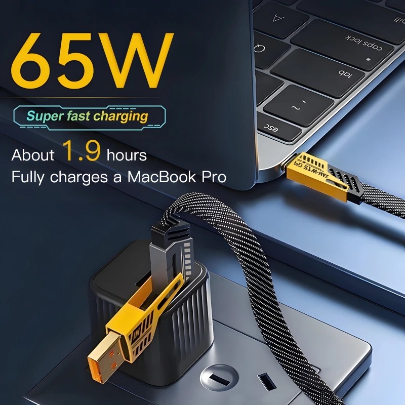 4 In 1 Data Cable – USB-A & USB-C to Lightning, Fast Charging Braided Cable thumbnail 4