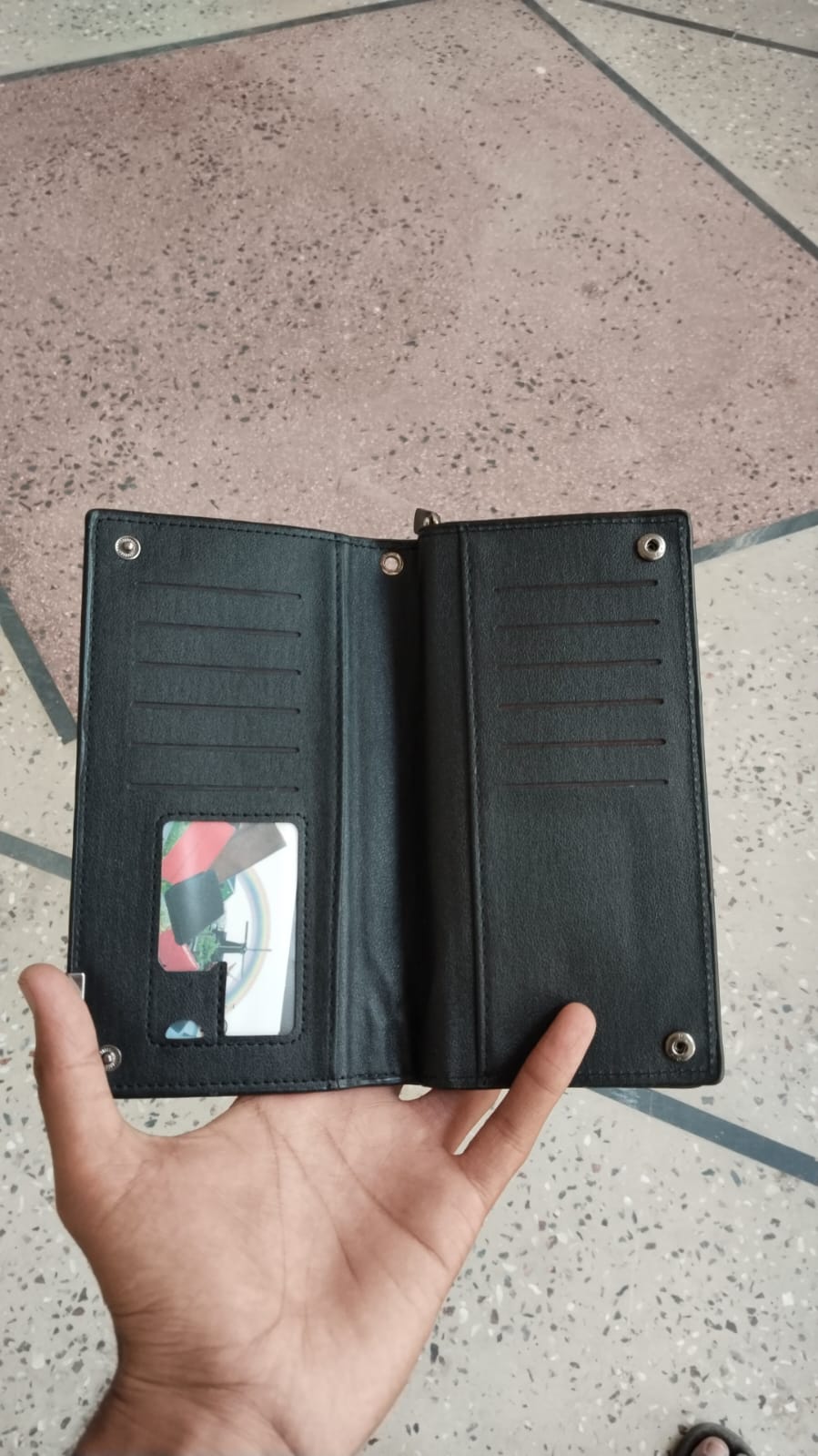 Balebaily Long Wallet Slim Multi Pocket PU Leather Design view 4