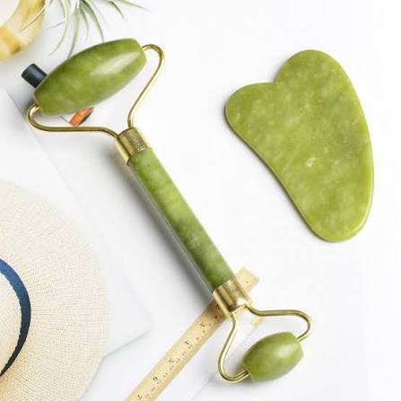 Flawless Jade Roller With Guasha Stone Marble Stone Stimulates healthier skin | Skin Care Jade Roller view 3