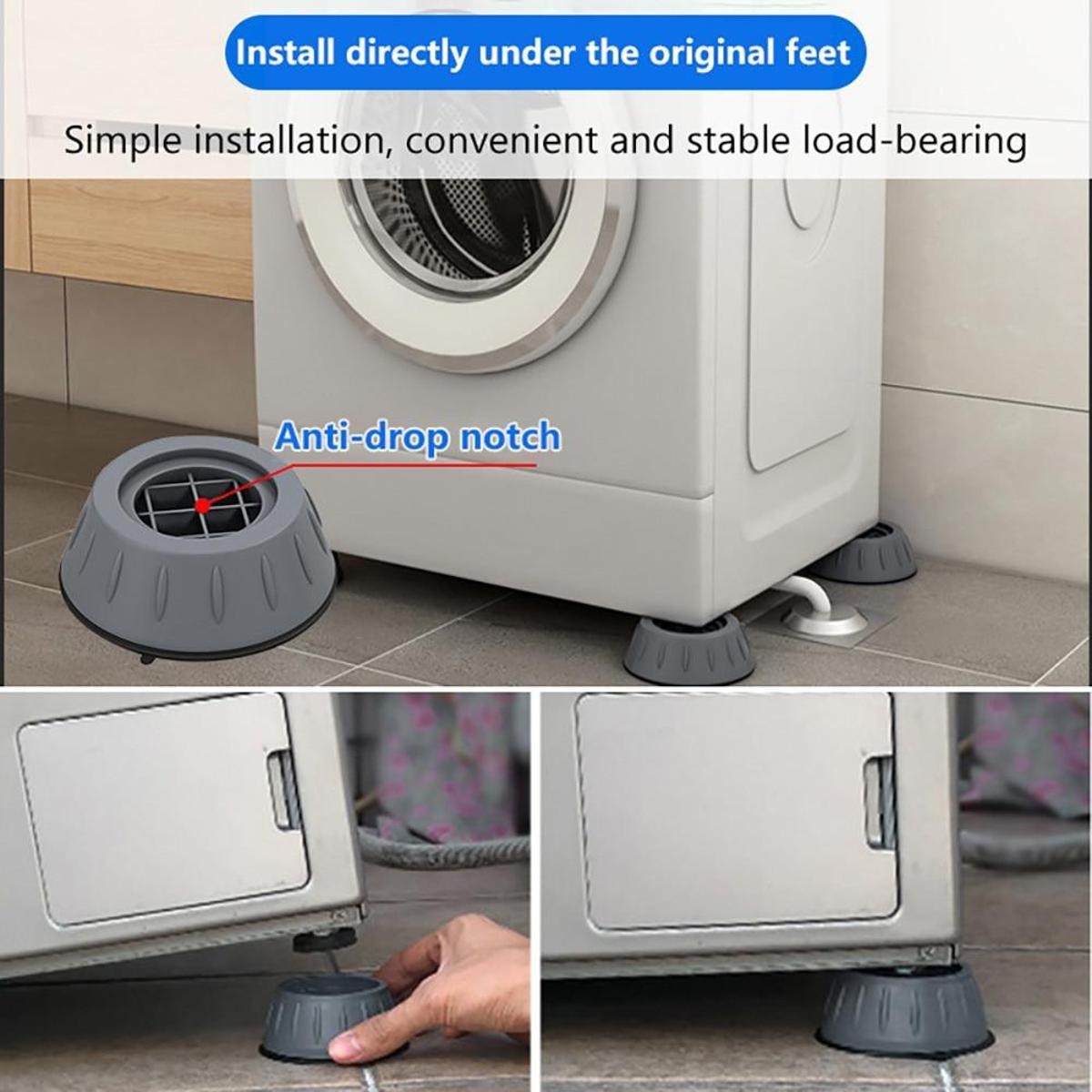 Washing Machine Anti-Vibration Pads Set of 4 – Non-Slip Shock Absorbing Floor Protectors view 3