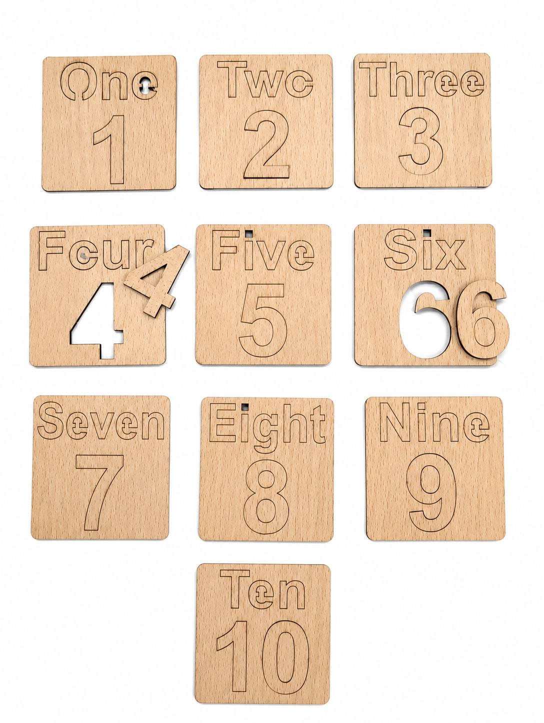 Educational Toy sWooden Number Learning Puzzle Set for Kids 1-10 thumbnail 2