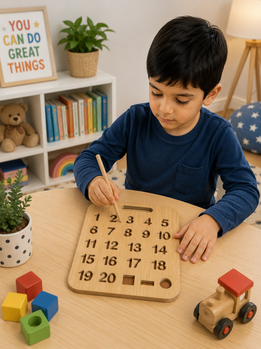 Educational Wooden Tracing Board Set 5 Pcs – Urdu, English, Numbers & Body Parts Learning Boards thumbnail 4