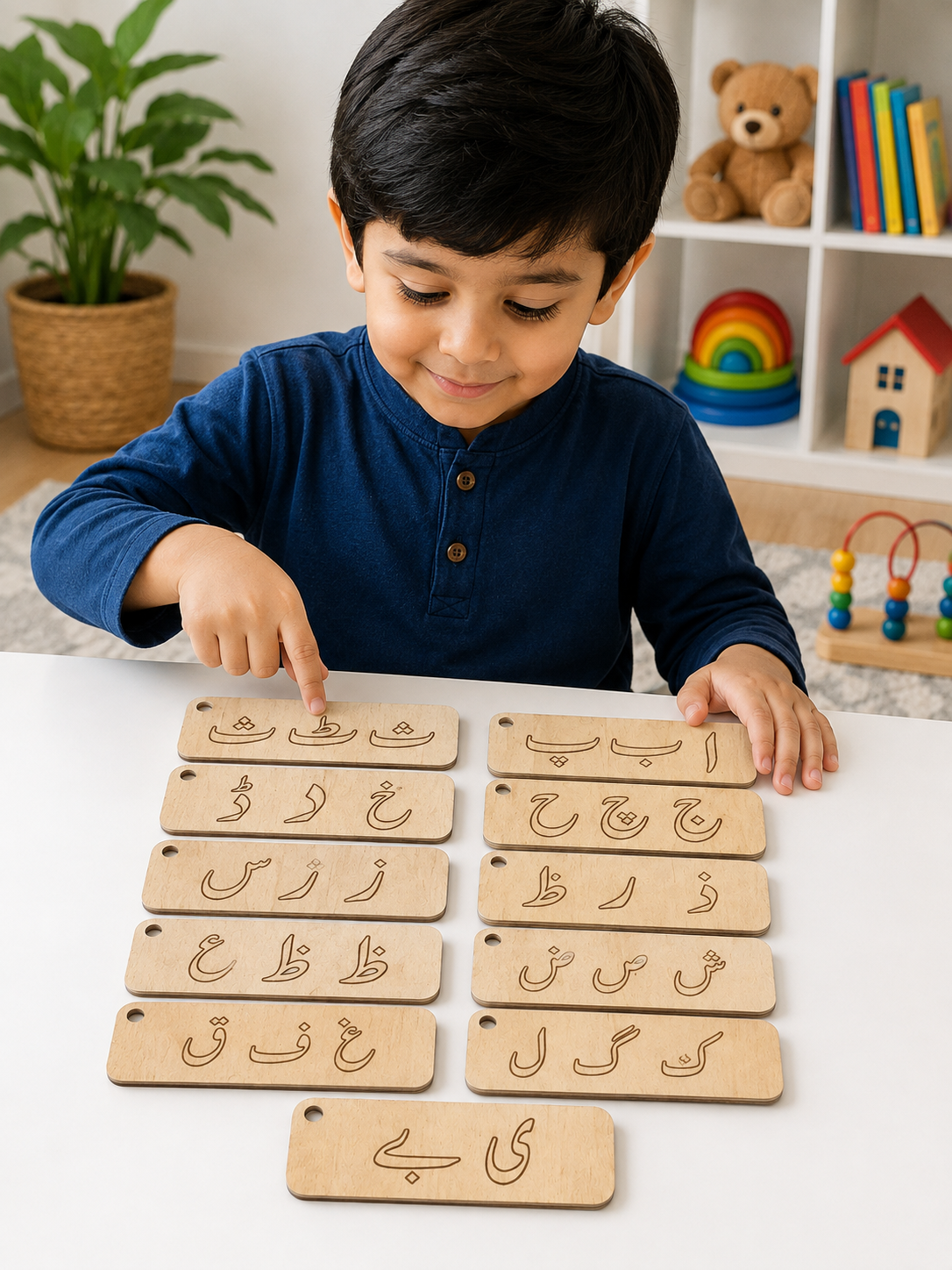 Urdu Huroof Tracing Board – MDF Wood Alphabet Learning & Writing Practice Toy thumbnail 3