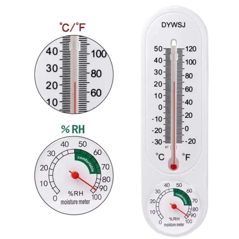 Wall Mounted Thermometer Hygrometer Moisture Meter Plastic Wall Hanging Thermometer for Indoor Outdoor Home Garden Greenhouse Planting Humidity , Incubator households, laboratories, vegetable greenhouses, agriculture, Temperature Meter Instrument view 3