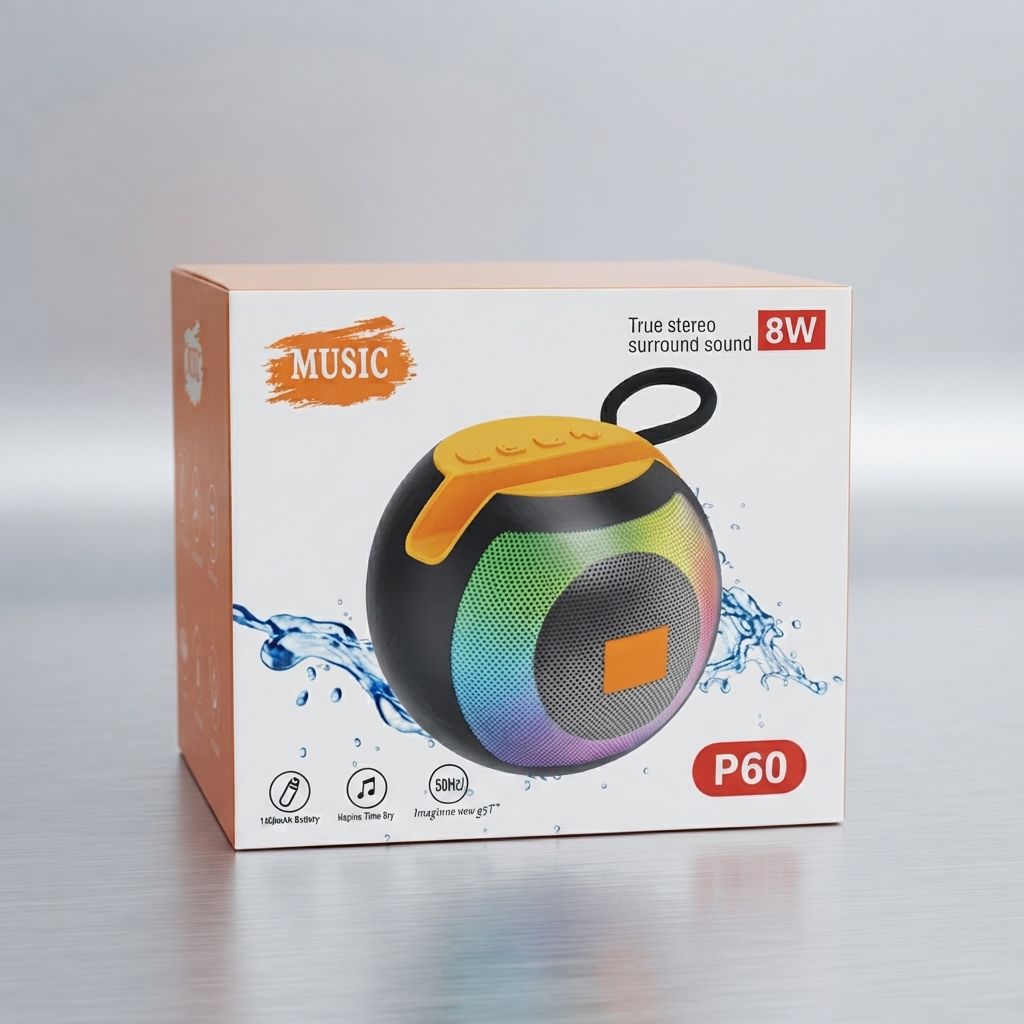 Music Wireless 8W Bluetooth Speaker P60 - Electronic Product Designed For Audio And Daily Sound Routine (Random Color)
