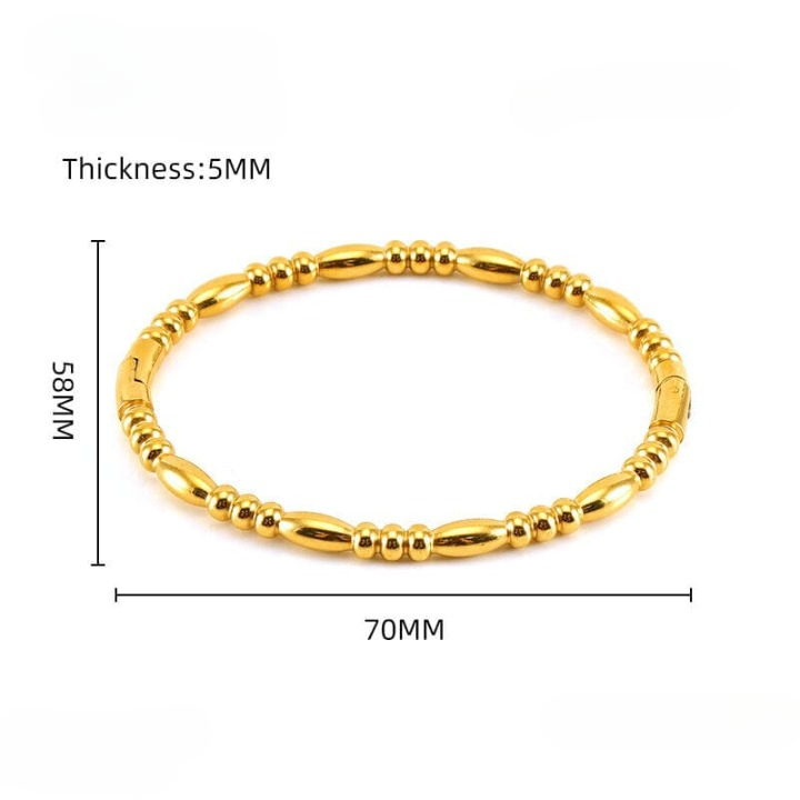 Filled Dots Bambo Korean Bangle - Jewelry Product Designed For Wrist Wear And Daily Ornament Routine (SKU: QRT-202) view 4
