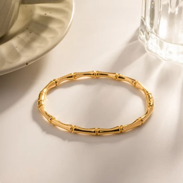 Bamboo Trending Korean Bangle - Jewelry Product Designed For Wrist Wear And Daily Ornament Routine (SKU: QRT-201) view 3