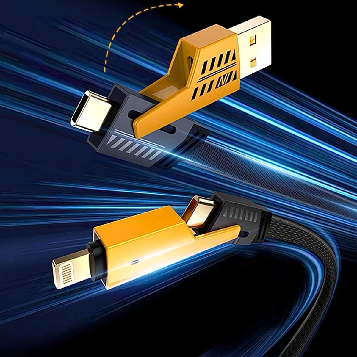 4 In 1 Mech High Speed Data Cable Durable Reliable Fast Charging Stable Transfer Universal Compatibility Practical Choice For Smartphones Tablets And Laptops view 2