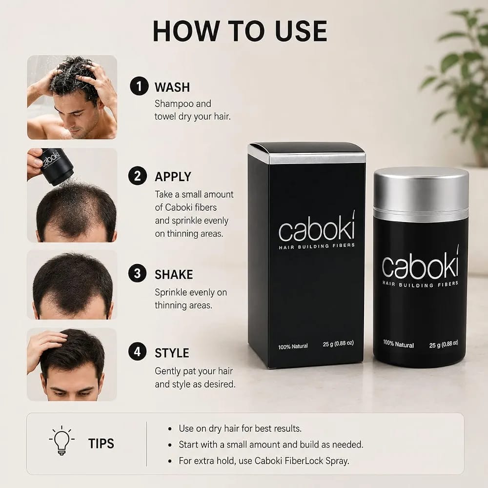Caboki Hair Building Fibers, Adds Volume & Thickness, For Unisex - Cosmetic Product Designed For Hair Care - 25g view 2