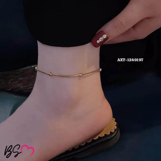 Ball Golden Anklet Bracelet – Elegant Alloy Foot Chain Jewelry for Women - Sku AxT-197 view 3