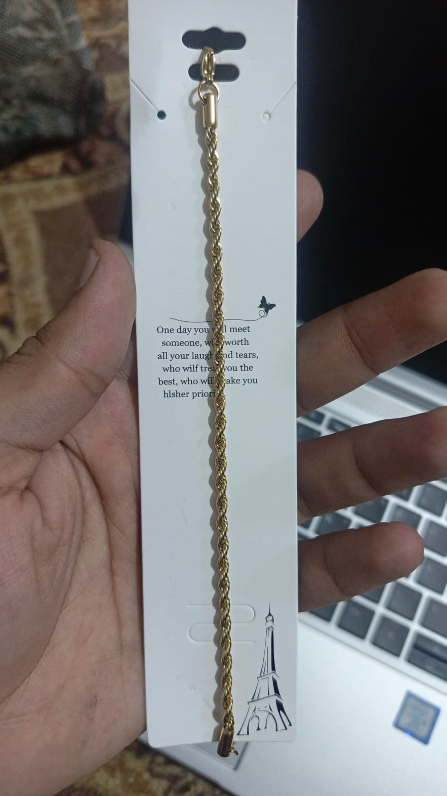 Golden Rope Bracelet / Anklet – Unisex Stylish Chain view 4