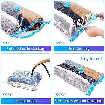 Vacuum Storage Bags with Hand Pump – Space Saving Compression Bags view 2