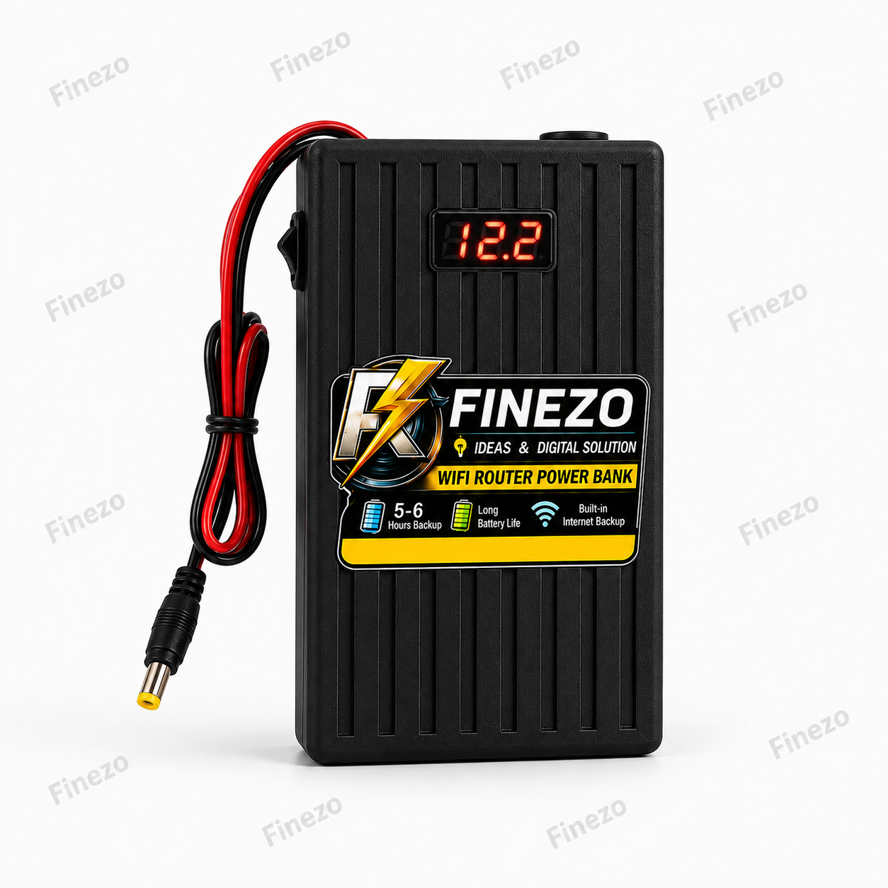 Finezo WiFi Router Power Bank 12V 6000mAh – Router Mini UPS with LED Digital Voltage Display, 5-6 Hours Backup, 0.5A & 1A, Portable WiFi Power Backup view 3