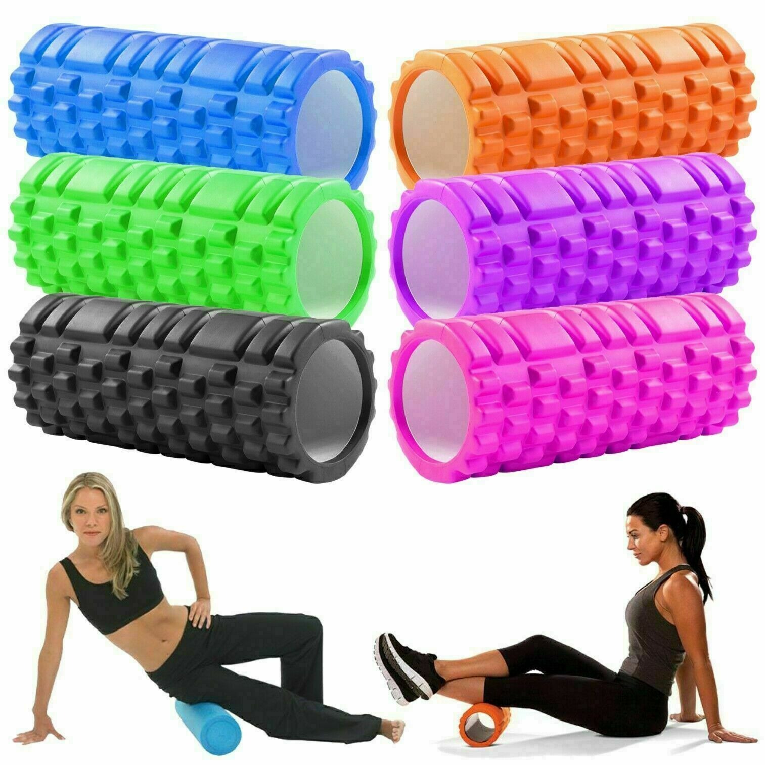Foam Roller for Back Pain Relief | High Density Deep Tissue Massage Roller for Muscle Recovery, Exercise & Stretching | Body Pain Relief Roller for Gym, Home Workout, Yoga & Physiotherapy (Random Color) thumbnail 5