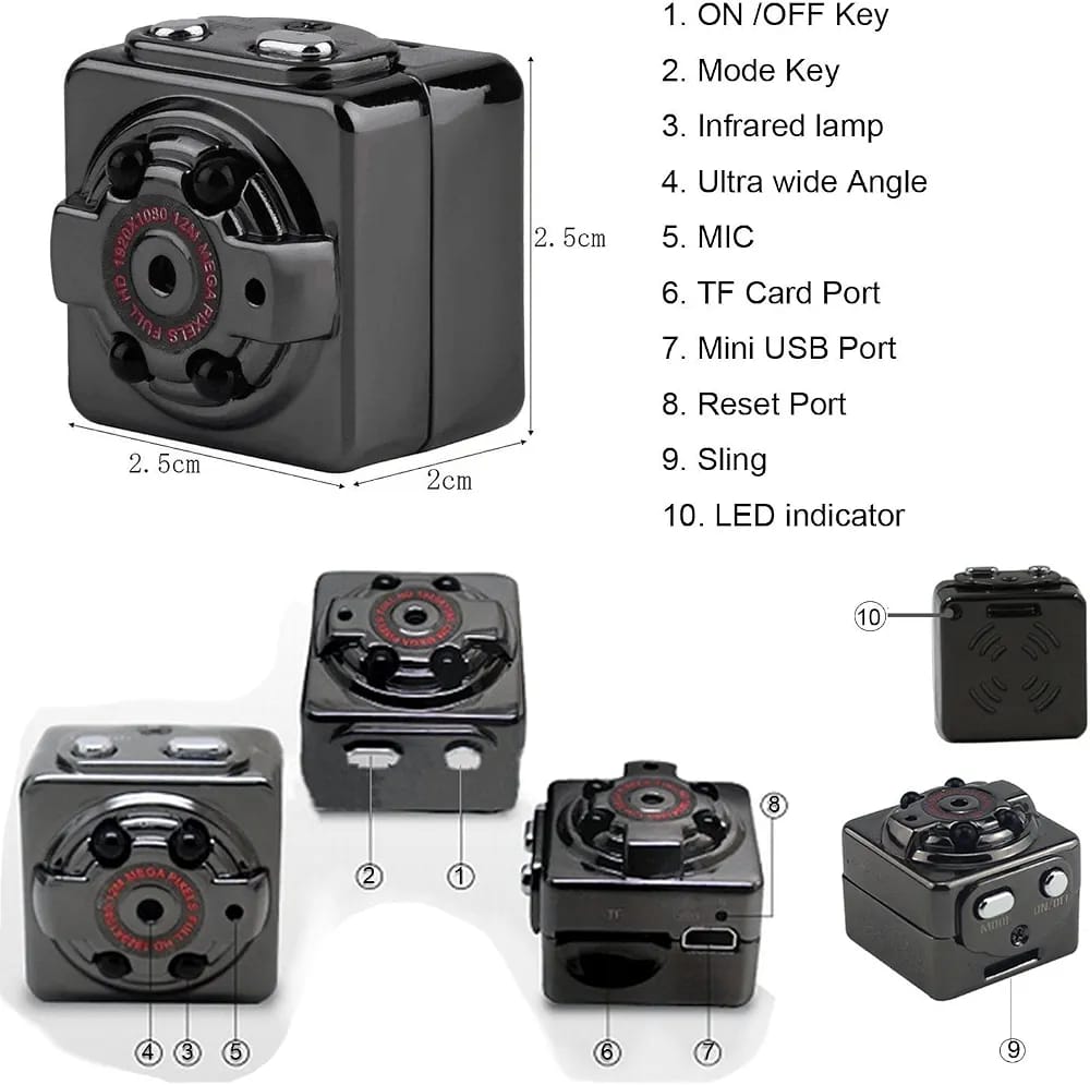 SQ8 Mini Hidden DV Camera 1080P Full HD Spy Camera & Car DVR - Electronic Product Designed For Recording And Daily Video Routine ~ Rechargeable thumbnail 5