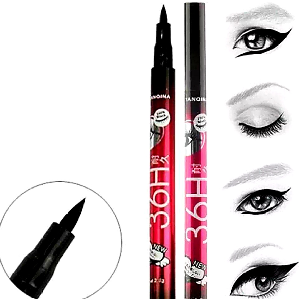Pack of 6 - 36H Waterproof Liquid Eyeliner Marker - Cosmetic Product Designed For Eye Care And Daily Makeup Routine (Black) thumbnail 2