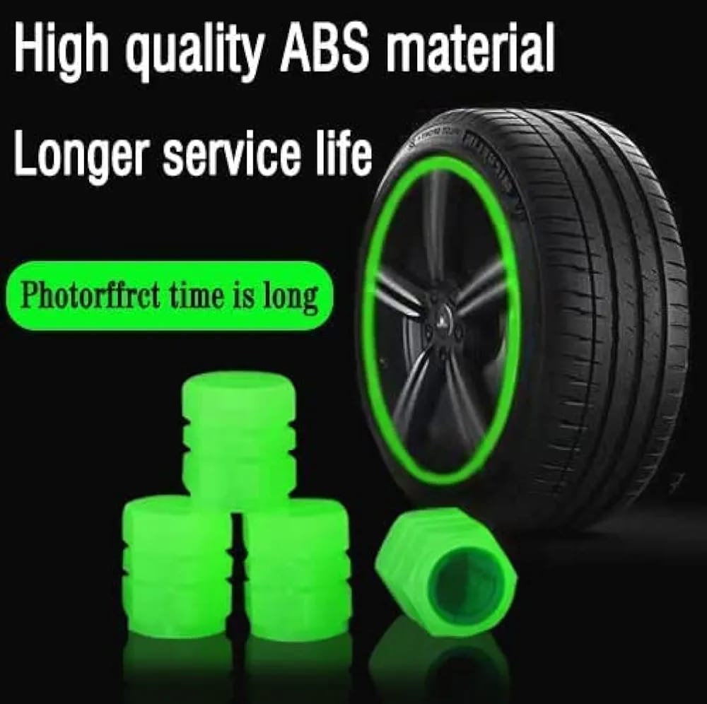Luminous Tire Valve Cap For Car Tire For Car Motorcycle Bike Glowing Tire - Automotive Accessory (Random Color)