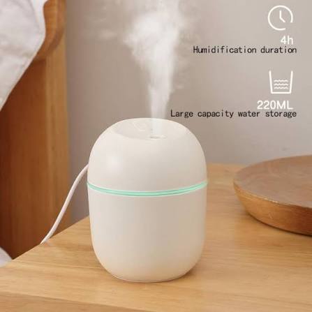 Mini Cute Air Humidifier With RGB Light | Mute Humidifier For Room & Office | 220ML Water Capacity thumbnail 2
