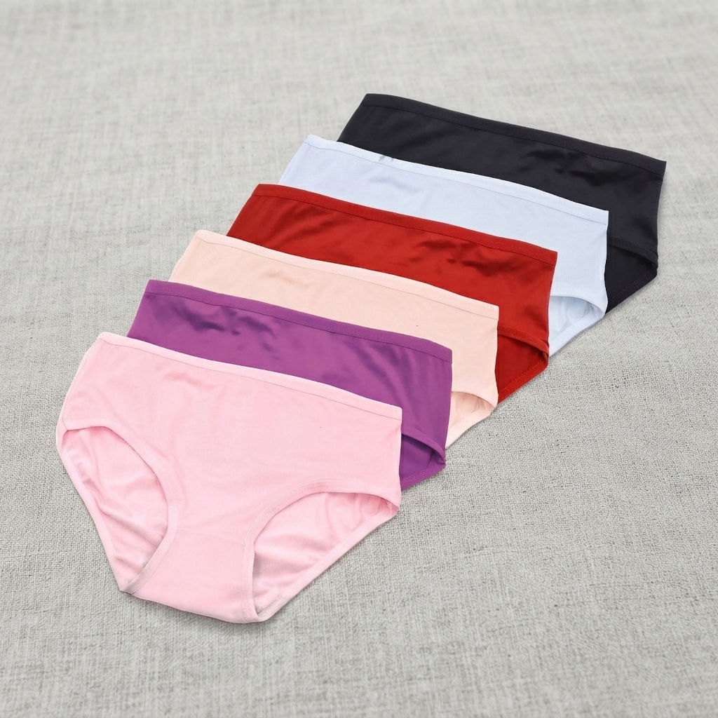 Pack Of 3 Girl Briefs Women's Panties Cotton Underwear - Apparel Product Designed For Wear And Daily Undergarment Routine (Random Color) view 3