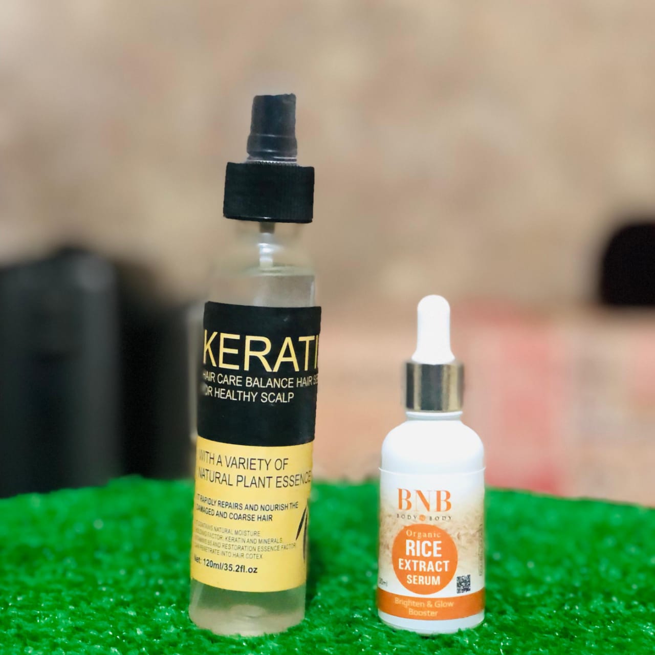 2-in-1 Keratin Hair Serum & BNB Organic Rice Extract Face Serum Deal - 120ml thumbnail 3