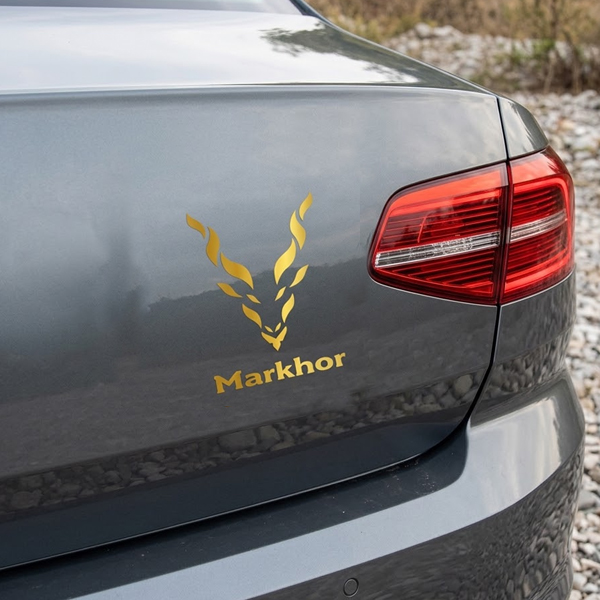Premium Markhor Gold Sticker 2 To 3 Inches Waterproof Durable Strong Adhesive High Quality Vinyl PVC Practical Choice For Bikes Cars And Cycles