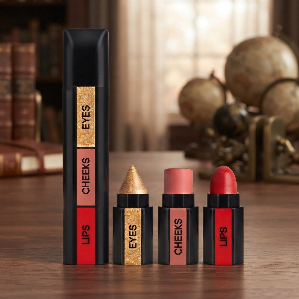 3 In 1 Makeup Stick With Eye Shadow, Blush & Lipstick - Cosmetic Product Designed For Lip Care And Daily Makeup Routine (Random Color) thumbnail 2