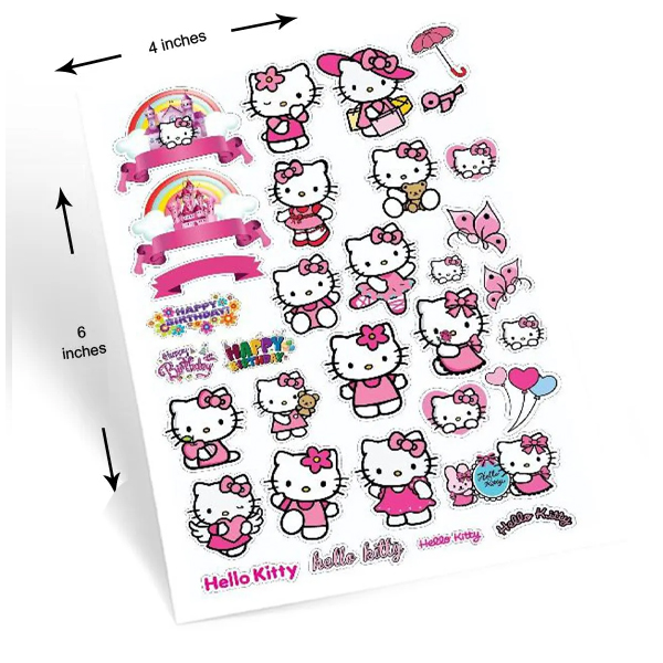 Hello Kitty Uncut Sticker Sheet 4x6 Inches Waterproof Durable Strong Adhesive High Quality PVC Practical Choice For Journal Mobile And Decoration thumbnail 2