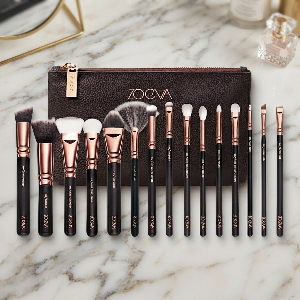 Zoeva 15 Piece Makeup Brushes Set With Pouch - Cosmetic Product Designed For Face Care And Daily Makeup Routine (Random Color) thumbnail 3